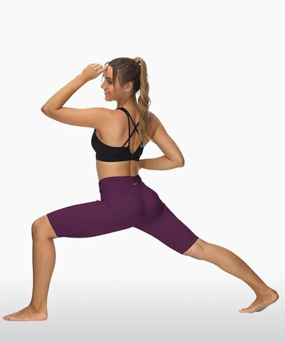 ALONG FIT Women High Waisted Biker Shorts Tummy Control Workout Yoga Shorts with Pockets Athletic Workout Running Shorts in Kuwait