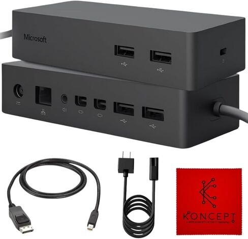 قاعدة تركيب Surface Dock 2 Microsoft Surface Pro مع كابل USB-C إلى C ومحول تيار متردد 199 واط - متوافق مع Surface Pro 4/5/6/7، والكمبيوتر المحمول 1/2/3/4، وSurface Book 2/3، وSurface Go 2 /3/4 والاستوديو (متجدد) in Kuwait