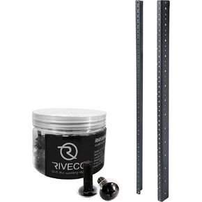 RIVECO 14U Vertical Rack Rails + RIVECO 10-32 Rack Screws