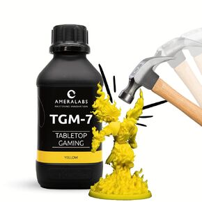 TGM-7 3D Printer Resin for 4K/8K/12K LCD/DLP/SLA UV Resin 3D Printers – Tough, High Resolution, Low Odor, Fast Curing Printing Liquid, 405nm, Great for Tabletop Miniatures (Yellow, 1kg)
