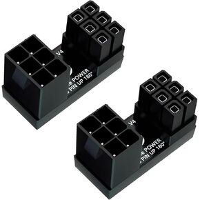 Danfetsoy 180 Degree Angled 8Pin Female to 8pin Male Power Connector for Desktop Graphic Card Mainboard to Reduce The Height of Power Cord Keeping Cable Tidy (Down/8pin)