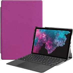 Tablet Cover for Microsoft Surface Pro 7/Pro 6/Pro 5/Pro 4 12.3",Ultra Slim Folio Stand Lightweight Leather Case for Surface Pro 4 5 6 7,Compatible with Type Cover Keyboard (Dark Blue)