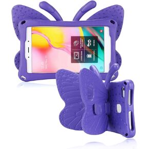 Samsung Galaxy Tab A 10.1 2021 2019 Kids case Cute Butterfly Case with Stand for Kids Light Weight EVA Rugged Shockproof Heavy Duty Kids Friendly Full Cover for Samsung Tab A 10.1 T510 (Blue)