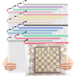 Umriox 32PCS 16 Color Mesh Zipper Pouch Bags, Pencil Pouches Bulk, Pencil Bags with Zipper for Office Supplies and Tavel Storage