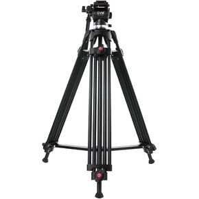 GVM-S160 Professional Tripod for Videographers and Filmmakers, 3-Section Aluminum Alloy Tripod with Hydraulic Fluid Head, 10KG Load Capacity, 80cm-160cm Height Adjustable