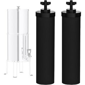 NSF/ANSI 42 Certified Black Purification Elements, for BB9-2® Water Filters Replacement, Compatible with Berkey Gravity Filtration System, Replacement for Berkey Black Filter, Pack of 2
