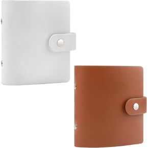 2Packs 52 Pockets Mini Photo Album for Fujifilm Instax Mini Instant Film(White+Brown)