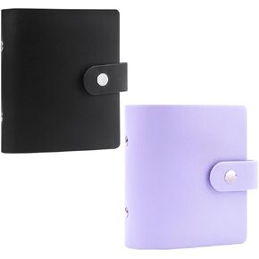 2Packs 52 Pockets Mini Photo Album for Fujifilm Instax Mini Instant Film(Black+Purple)