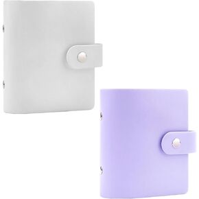 2Packs 52 Pockets Mini Photo Album for Fujifilm Instax Mini Instant Film(White+Purple)
