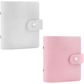2Packs 52 Pockets Mini Photo Album for Fujifilm Instax Mini Instant Film(White+Pink)