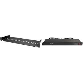 StarTech.com 1U Vented Server Rack Shelf with 8 Outlet 1U Rack Mount Power Strip Surge Protector for Network Equipment Racks