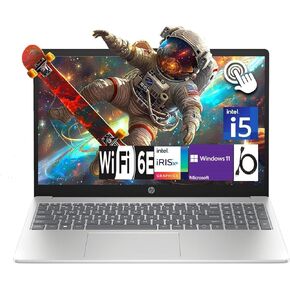 HP 15.6" HD Touchscreen Laptop, Intel Core i5-1235U Processor, Intel Iris Xe Graphics, 64GB RAM 1TB SSD, Wi-Fi 6E, Bluetooth, Webcam, HDMI, Windows 11 Home in S Mode, Natural Silver