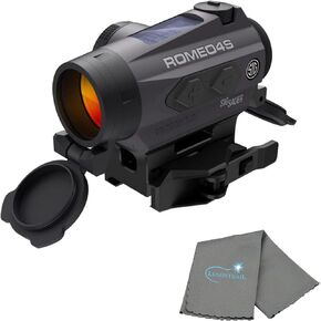 Sig ROMEO4S 1x20MM Red Dot Sight, SOR43021, with a Lumintrail Lens Cleaning Cloth