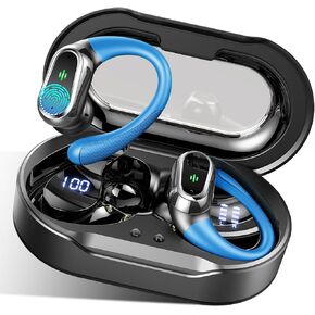 Wireless Earbuds, 2025 Bluetooth 5.4 Headphones Sport, Bluetooth Earbuds with ENC Noise Canceling Mic, 50HStereo Wireless Headphones IP7 Waterproof with Earhooks, Dual LED Display for Workout/ Running
