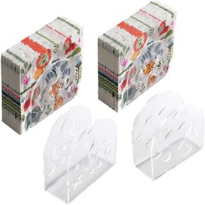 Napkin Holder for Table,2 Pack Clear Acrylic Napkin Holder for Paper U-shaped Standing Napkin Dispenser for Kitchen,Dinner,Bathroom,Table Decor,Bar Accessories (Love Moon)