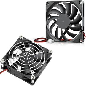 (2PCS) GDSTIME 80mm x 25mm Computer Fan X1 + 80mm x 10mm Slim Fan X1, 12V Brushless DC Cooling Fan 2 Pin