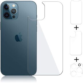 Beeyoka [3 Pack] Screen Protector Compatible with iPhone 12 Pro,12 Pro Camera Protector, 12 Pro Front and Back Screen Protector Tempered Glass [Anti-Scratch] Protective Film(6.1")