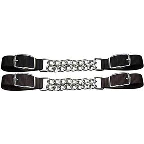 Showman Fully Adjustable Double Chain Nylon Curb Strap