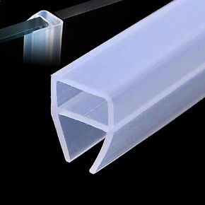 3meters (120") Glass Shower Door Seal Strip Frameless Seal Shower Door Sealing Strips Silicone Rubber Window Seal to Stop Shower Leaks Flexible Weatherproof Seal for Bathroom(U-Type 10mm (3/8")