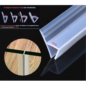 3meters (120") Glass Shower Door Seal Strip Frameless Seal Shower Door Sealing Strips Silicone Rubber Window Seal to Stop Shower Leaks Flexible Weatherproof Seal for Bathroom(U-Type 10mm (3/8") in Kuwait