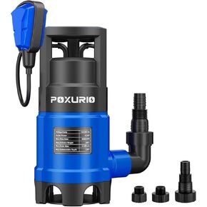 1HP Sump Pump, 5000GPH Automatic Basement Sump Pump with Float Switch, 750W Submersible Utility Water Pump, 26FT Cord for Basement, Swimming Pool, Pond, Dirty Water