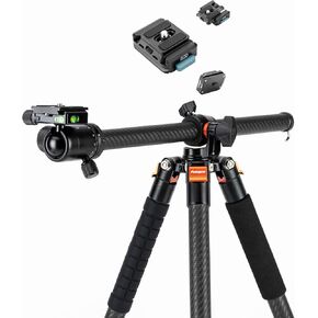 Fotopro Carbon Fiber Horizontal Tripod Bundle with Quick Release Mount