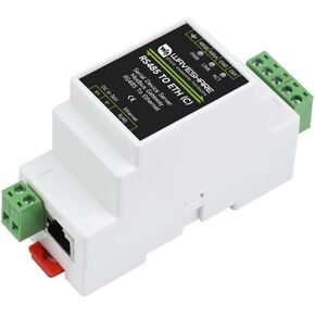 Industrial RS485 to RJ45 Ethernet Serial Server Rail-Mount RS485 to Ethernet Module, TCP/IP to RS485 Converter, Modbus Gateway, MQTT Gateway, IoT Data Acquisitor, Supports TCP/UDP, Multi Host Polling
