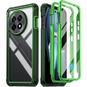 Poetic Guardian Case for OnePlus 13R 5G (2025), Built-in Screen Protector [Work with Fingerprint ID], [2 Front Frames] [20FT Mil-Grade Drop Tested] Full Body Shockproof Clear Cover Case, Black/Clear