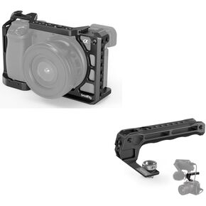 SMALLRIG Camera A6400 A6100 Cage + Top Handle with 3/8"-16 Locating Pins for ARRI