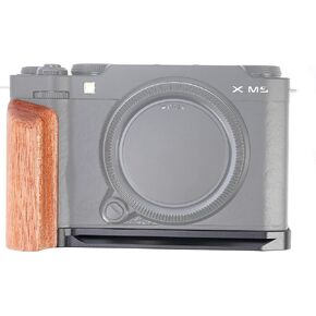 FOTGA X-M5 Wooden L-Shape Side Handle Grip Hand Grip for Fujifilm X-M5 Camera,with 1/4"-20 Mounts,Arca Swiss Tripod Mount Plate Black