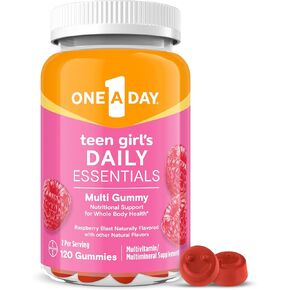 One A Day Teen for Her Multivitamin Gummies, Gummy Multivitamins with Vitamin A, C, D, E and Zinc for Immune Health Support, Physical Energy & more, 60 Count