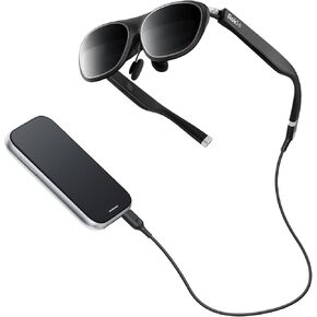 Rokid AR Spatial AR Glasses Pack, Smart Glasses Max 2 with Station 2, 300" Micro-OLED Three-Screen Display, All Mac ipad，iPhone 15, HDCP Support Console, Android, Windows Compatible(Non-GMS Version)