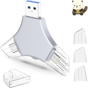 محرك أقراص USB 3.0 فلاش 64 جيجابايت لجهاز iPhone ، 3in1 عصا تخزين حارس مرمى صور الذاكرة الخارجي لالتقاط الصور/الفيديو/البيانات الاحتياطية ، V8.48HIGH