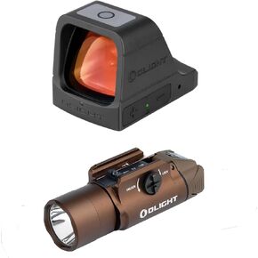 OLIGHT Osight 3 MOA Rechargeable Red Dot Open Reflex Sight with Charging Cover Bundles OLIGHT PL Turbo 800-Lumen 515 Meters Long-Range Tactical Flashlight