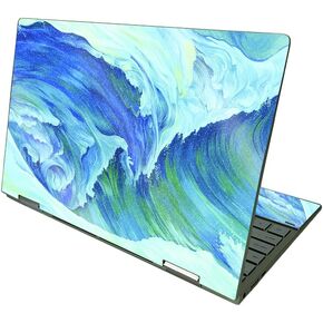MightySkins Glossy Glitter Skin Compatible with HP Envy x360 13" (2021) - Perfect Wave | Protective, Durable High-Gloss Glitter Finish | Easy to Apply and Change Styles | Made in The USA