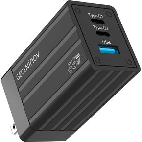 65W USB C Charger ، Geceninov Gan Charger ، 3 منافذ PPS FAST SMAHE TYPE CLOCK C COLLGE CORTHER MACBOOK PRO / AIR ، I-PHONE 14/13 / 12 ، I-PAD ، GALAXY S23 / S21 ، PIXEL ، STEAM DECK and More
