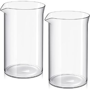 Maxdot 2 Pcs French Press Replacement Glass 34 oz Universal Replacement Beaker for French Press Tea and Coffee Makers Borosilicate 3.3 Glass Spare Carafe