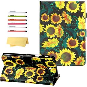Case for Samsung Galaxy Tab 4 7.0 & Nook 7.0" 2014 Cover (SM-T230/ SM-T230NU/ T231/T235), Embossed PU Leather Magnetic Folio Stand TPU Wallet with Pocket Cards Holder, Blue Butterfly Flower