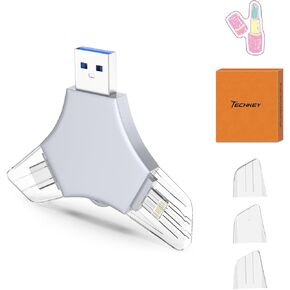 USB 3.0 محرك أقراص فلاش 64 جيجا بايت لجهاز iPhone ، 3in1 عصا تخزين حارس مرمى صور الذاكرة الخارجي لالتقاط الصور/الفيديو/البيانات الاحتياط