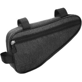 Bike Riding Triangle Bag Motorcycle Beam Bag Mountain Bike Tube Bag Saddle Riding Bag Most Bikes (Gray)