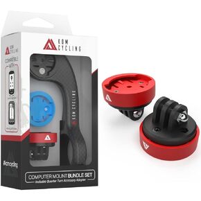 KOM Cycling CM06 Quick Release GoPro Computer Mount for Wahoo and Garmin Bike Computers Plus Additional TG03 GoPro Adapter Bundle
