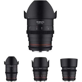 Rokinon Cine DSX 4-Piece Camera Lens Bundle for Canon RF (24mm, 35mm, 50mm, and 85mm) (4 Items)