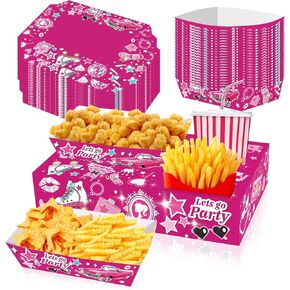 24 حزمة من لوازم الحفلات الليلية لفيلم راعية البقر باللون الوردي الساخن، صواني الوجبات الخفيفة الليلية، حامل حلوى الفشار، صناديق الوجبات الخفيفة لمسرح الأفلام، مع صواني تقديم الطعام الورقية لحفلة الفيلم in Kuwait