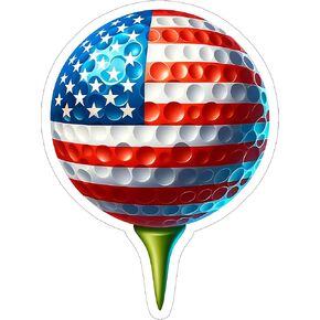 US American Flag Golf Sport Sticker 4 Inch - Waterproof Vinyl Decal for Laptop Water Bottle Car Tumbler - Durable Aesthetic Long-Lasting Stickers for Adults ID44990