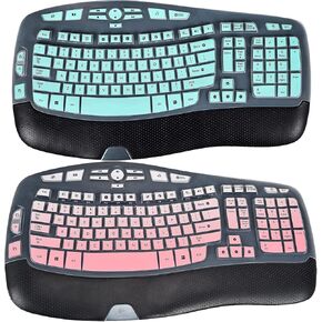 2Pcs Keyboard Cover for Logitech MK570 MK550 K350 Wireless Keyboard, Logitech MK570 MK550 K350 Keyboard Silicone Cover, Waterproof, Dustproof, Easy to Clean