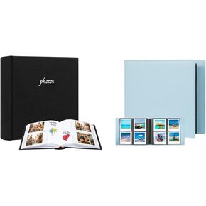 2Packs Photo Album for Fujifilm Instax Wide 300 Camera, Polaroid 600 i-Type Film Album, Extra Large Picture Albums for Polaroid Now OneStep2 OneStep+ Instant Camera, POP Lab Print Camera