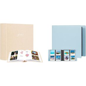 2Packs Photo Album for Fujifilm Instax Wide 300 Camera, Polaroid 600 i-Type Film Album, Extra Large Picture Albums for Polaroid Now OneStep2 OneStep+ Instant Camera, POP Lab Print Camera