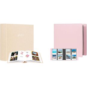 2Packs Photo Album for Fujifilm Instax Wide 300 Camera, Polaroid 600 i-Type Film Album, Extra Large Picture Albums for Polaroid Now OneStep2 OneStep+ Instant Camera, POP Lab Print Camera