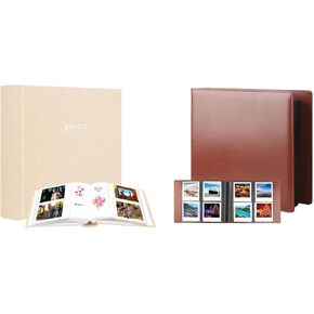 2Packs Photo Album for Fujifilm Instax Wide 300 Camera, Polaroid 600 i-Type Film Album, Extra Large Picture Albums for Polaroid Now OneStep2 OneStep+ Instant Camera, POP Lab Print Camera