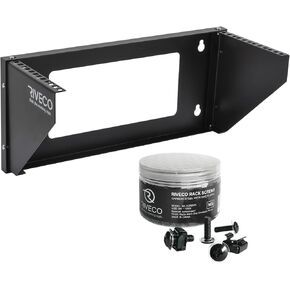 RIVECO 4U Wall Mount Rack for Network| Reinforced Heavy Load 66-99 LBS Server Racks Vertical & Horizontal Mounting for 19 inches IT & Studio Equipment & M5 Screws 50 Sets.